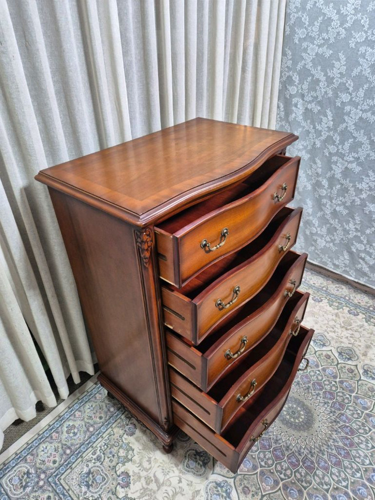 엔틱 원목 5단 서랍장 이미지