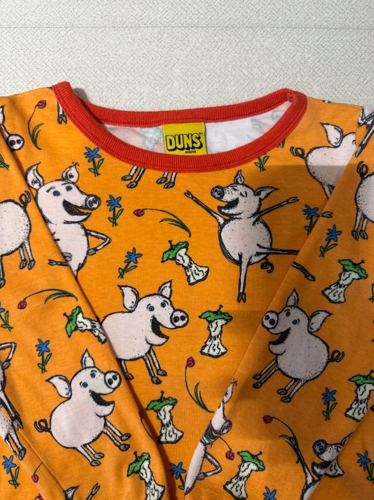 던스 주황돼지 92, 86/92 긴팔 배기세트 (수선템) 이미지