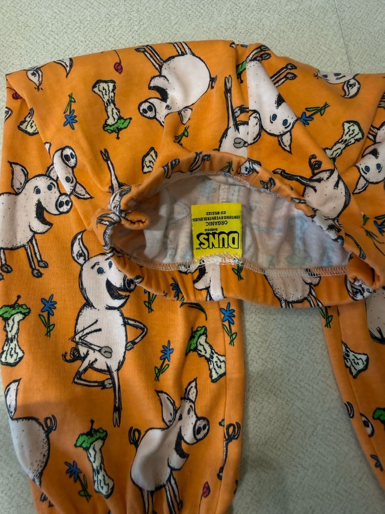 던스 주황돼지 92, 86/92 긴팔 배기세트 (수선템) 이미지