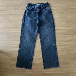 자라 데님 팬츠 블랙진 일자와이드핏 이미지