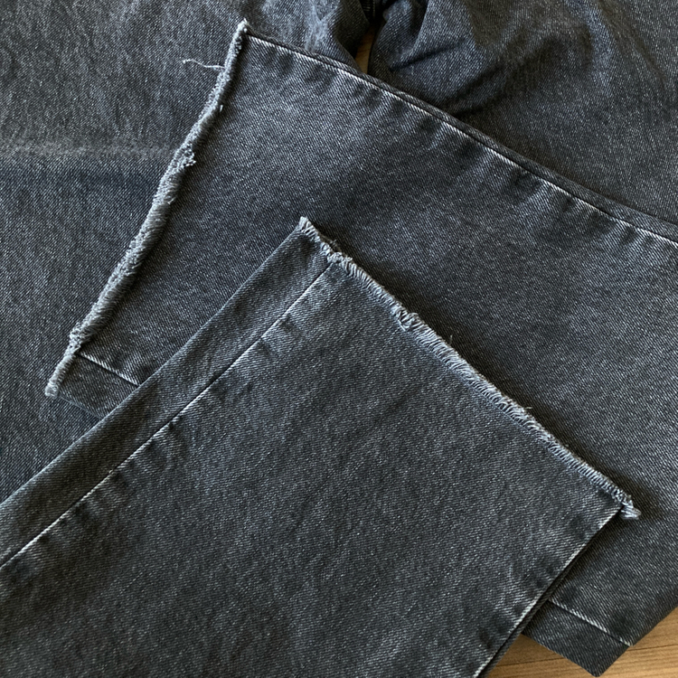 자라 데님 팬츠 블랙진 일자와이드핏 이미지