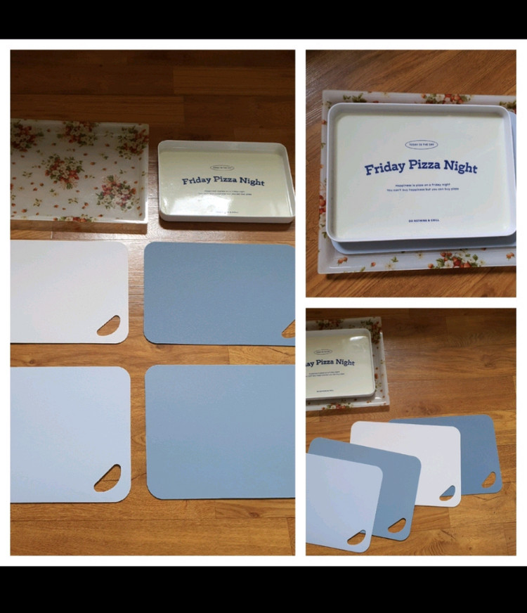 쟁반2개+도마4개 깔끔하고 위생적임 전부합 저렴하게 1만원 이미지