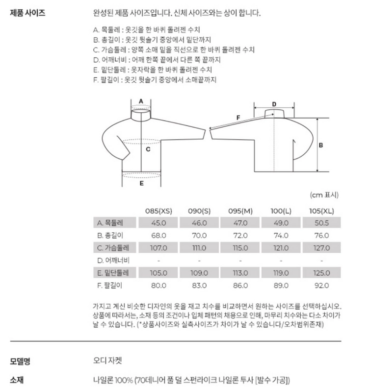 [새상품] 몽벨 OD자켓 바람막이 이미지