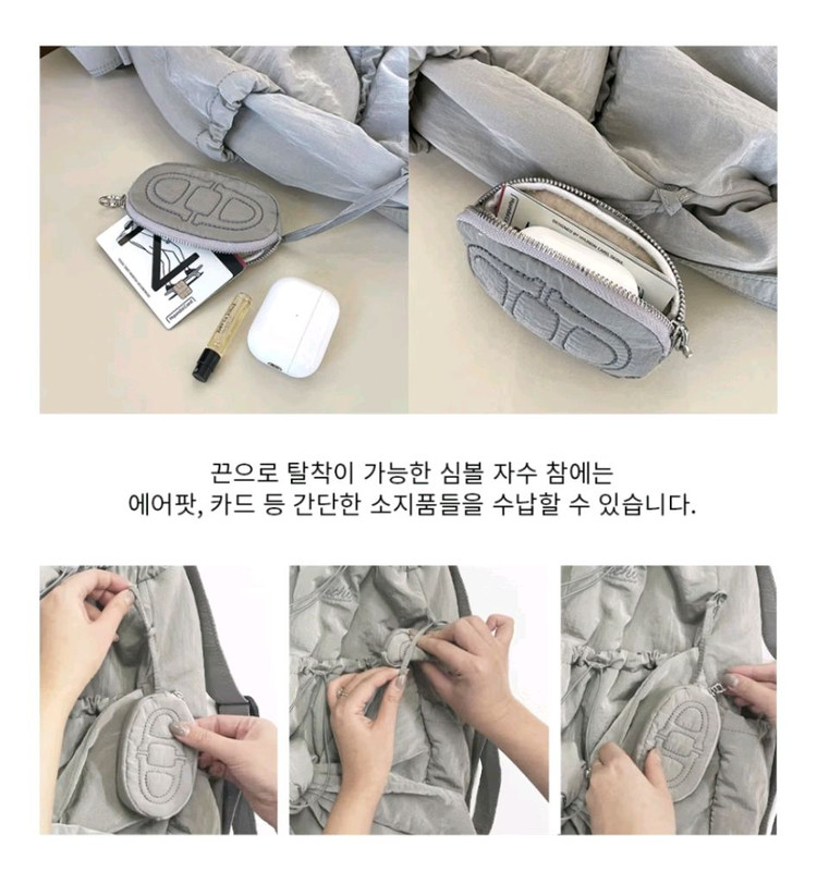 아떼바네사브루노 르봉 [RUBAN] 아이보리 리본 백팩 겸 숄더백 S 이미지