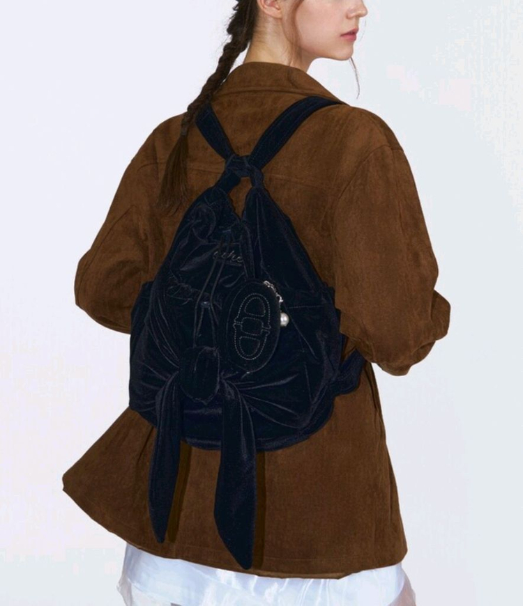 아떼바네사브루노 르봉 [RUBAN] 아이보리 리본 백팩 겸 숄더백 S 이미지