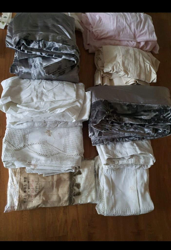 미싱연습용 박음질 연습용 커텐 여러개+미싱실20개 합 저렴하게 2만5천원 이미지