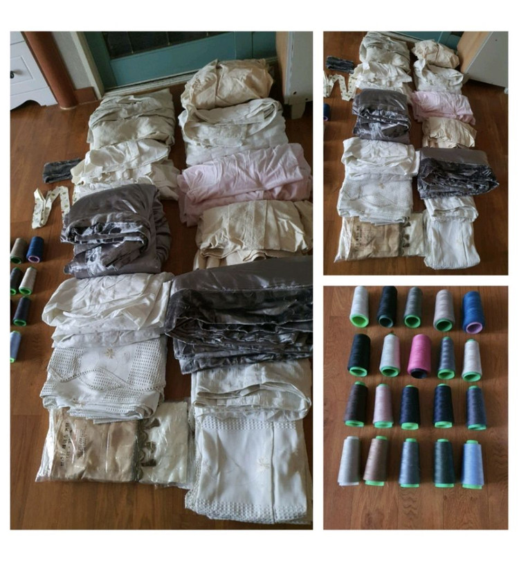 미싱연습용 박음질 연습용 커텐 여러개+미싱실20개 합 저렴하게 2만5천원 이미지