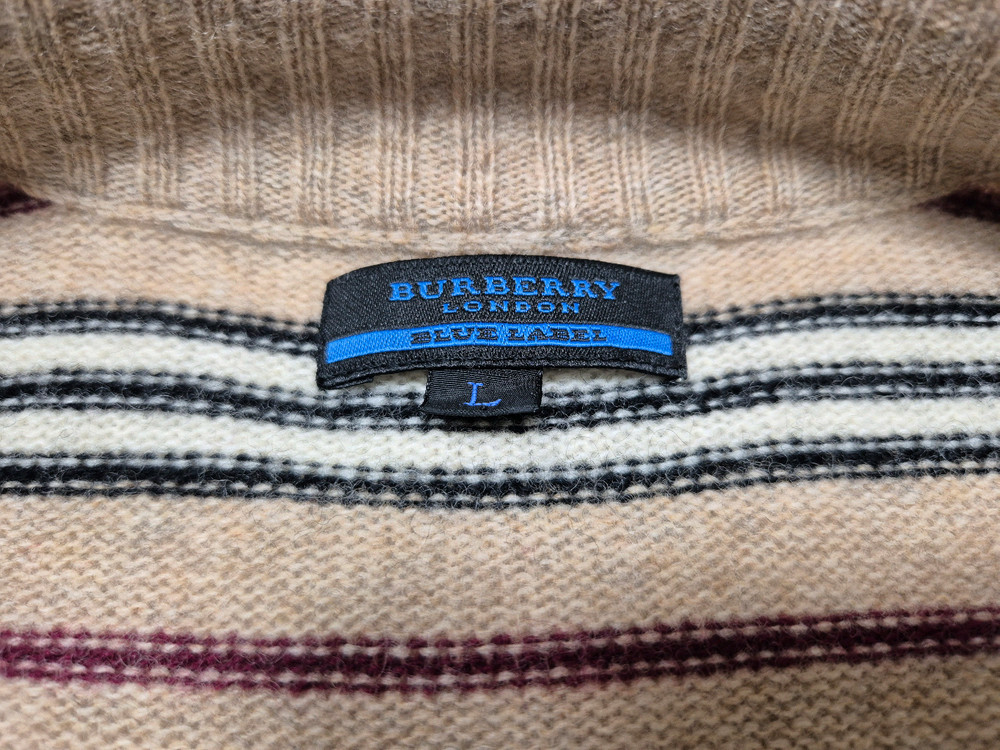 버버리 블루라벨 김상혁 노바 스트라이프 울 니트짚업 L(100) 이미지