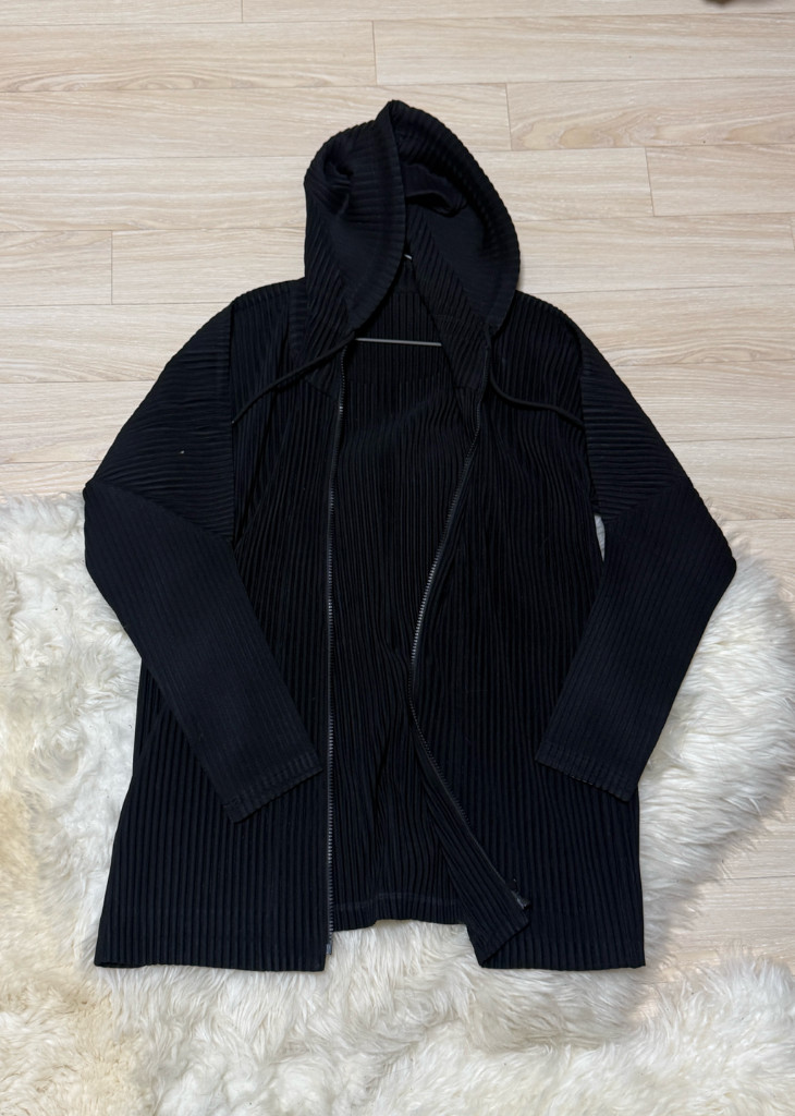 몽플리쎄 플리츠 후드 집업 남녀공용 집업 프리사이즈 이미지