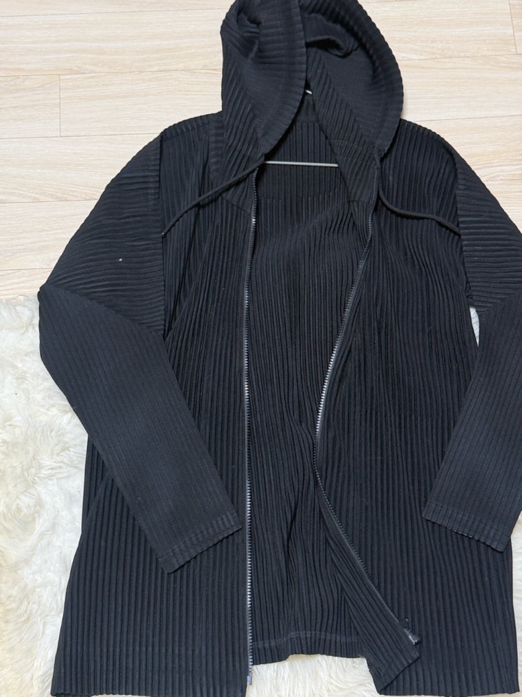 몽플리쎄 플리츠 후드 집업 남녀공용 집업 프리사이즈 이미지