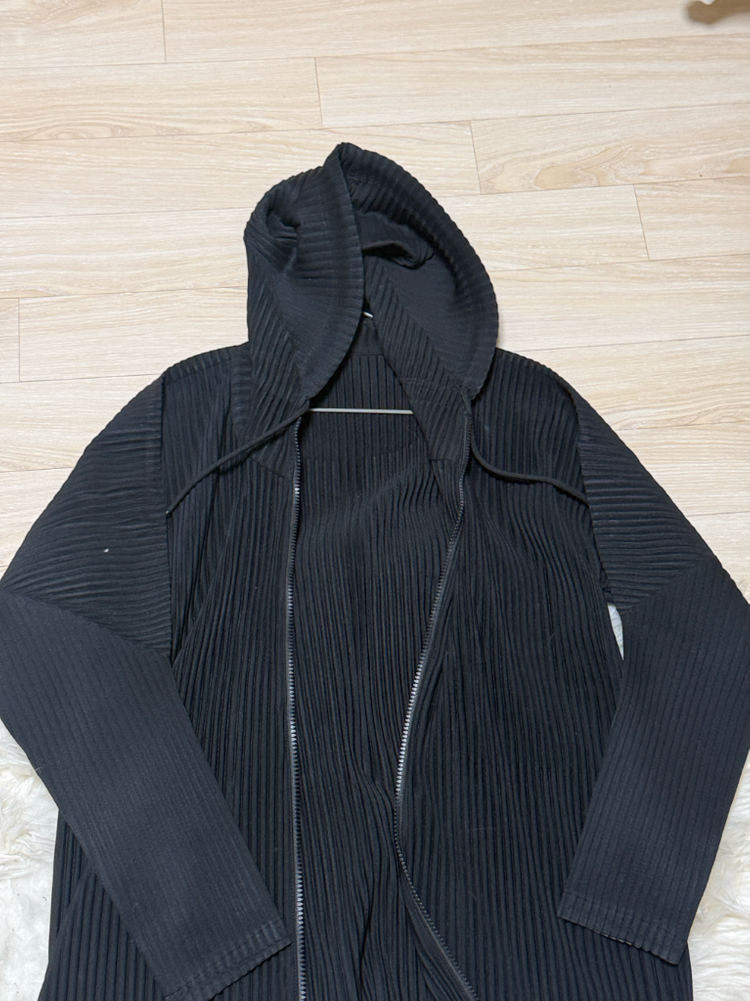 몽플리쎄 플리츠 후드 집업 남녀공용 집업 프리사이즈 이미지