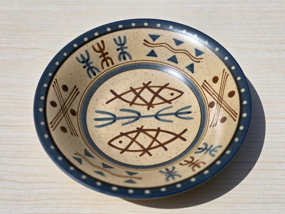 일본 도자기 접시 이치야마(Ichiyama) Day&Night 시리즈 빈티지접시 핸드메이드 이미지