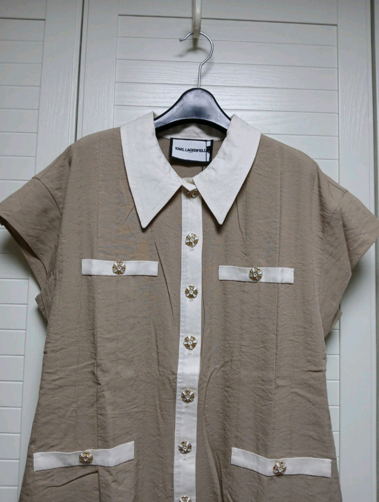 칼라거펠트 셔츠 카라 원피스(77) ㅡ새상품 이미지