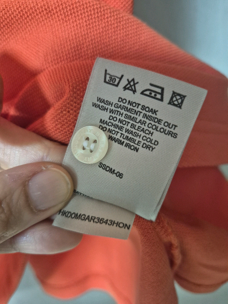 (정품) 버버리 카라티 오렌지 반팔 티셔츠 라지 여성 이미지