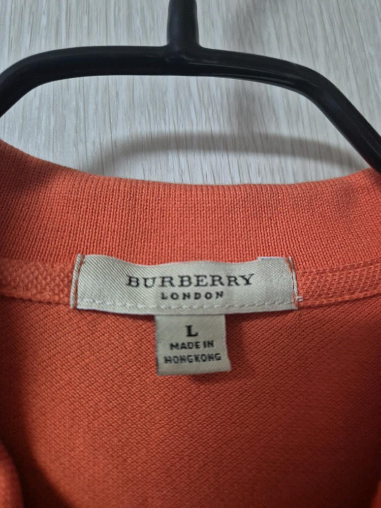 (정품) 버버리 카라티 오렌지 반팔 티셔츠 라지 여성 이미지
