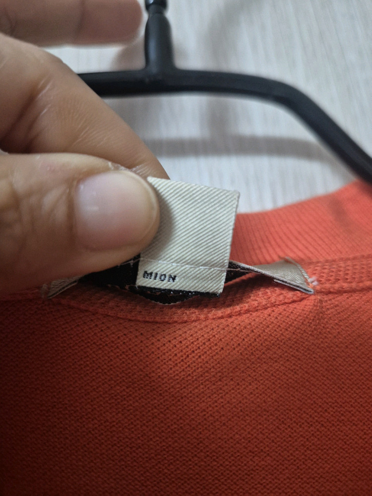 (정품) 버버리 카라티 오렌지 반팔 티셔츠 라지 여성 이미지