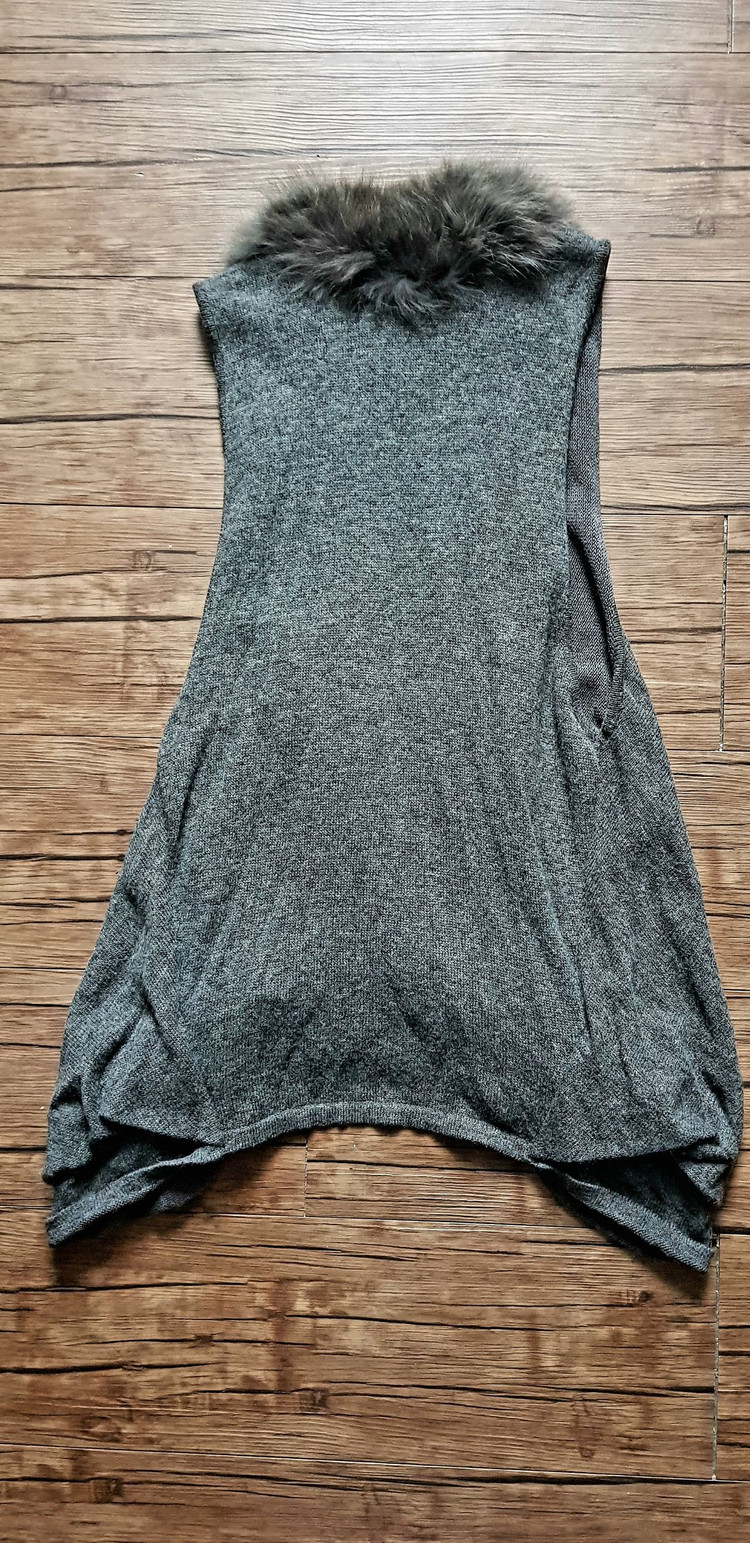 사이즈 55 66 퍼 롱 베스트 롱조끼 지컷 솔레지아 이미지