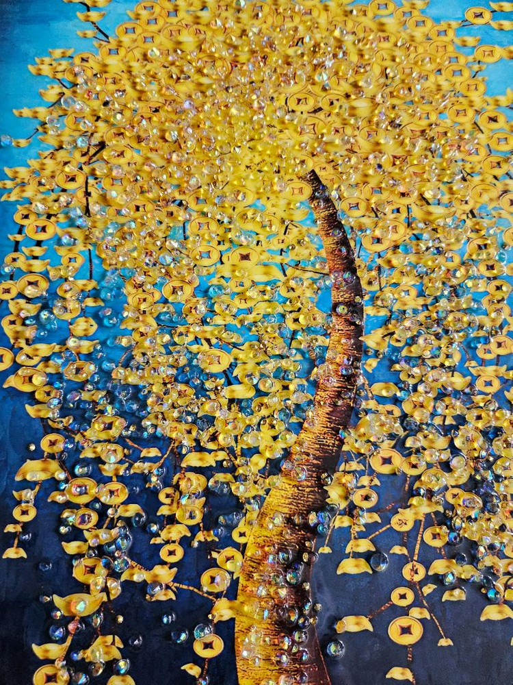 벽걸이 보석 액자 아크릴 큐빅 인테리어 장식아크릴 큐빅 액자 돈나무 액자해바라기 액자 2종세트 십자수액자 #새상품# 이미지