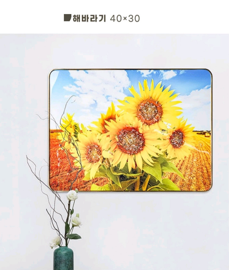 벽걸이 보석 액자 아크릴 큐빅 인테리어 장식아크릴 큐빅 액자 돈나무 액자해바라기 액자 2종세트 십자수액자 #새상품# 이미지