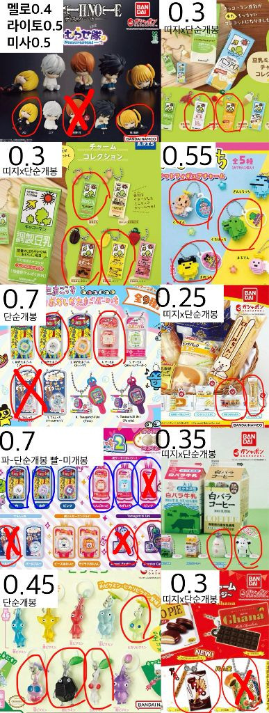 일본가챠/리락쿠마/데스노트/메지루시/슈가바니즈/다마고치/키티/디지몬/은혼/마치보케/키르아/피크민/다마고치/바쿠고 이미지