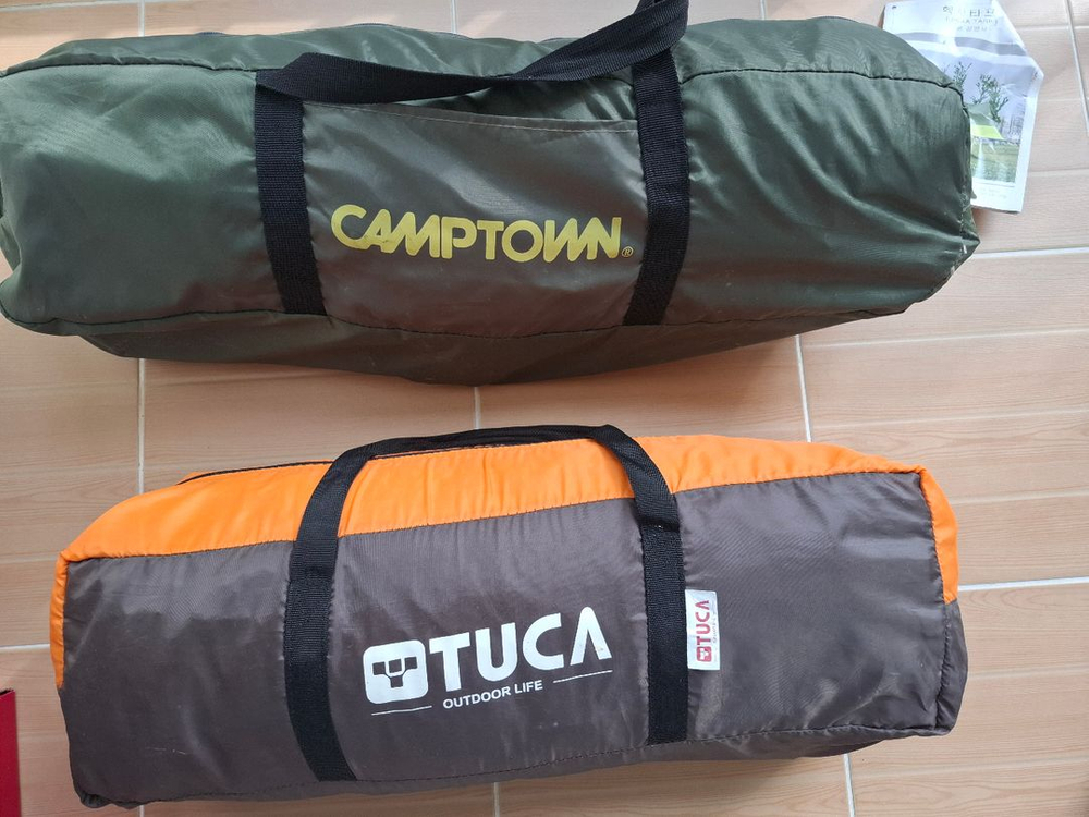 헥사 타프+그늘막텐트 4인용+투카 캠핑 의자 2개 이미지