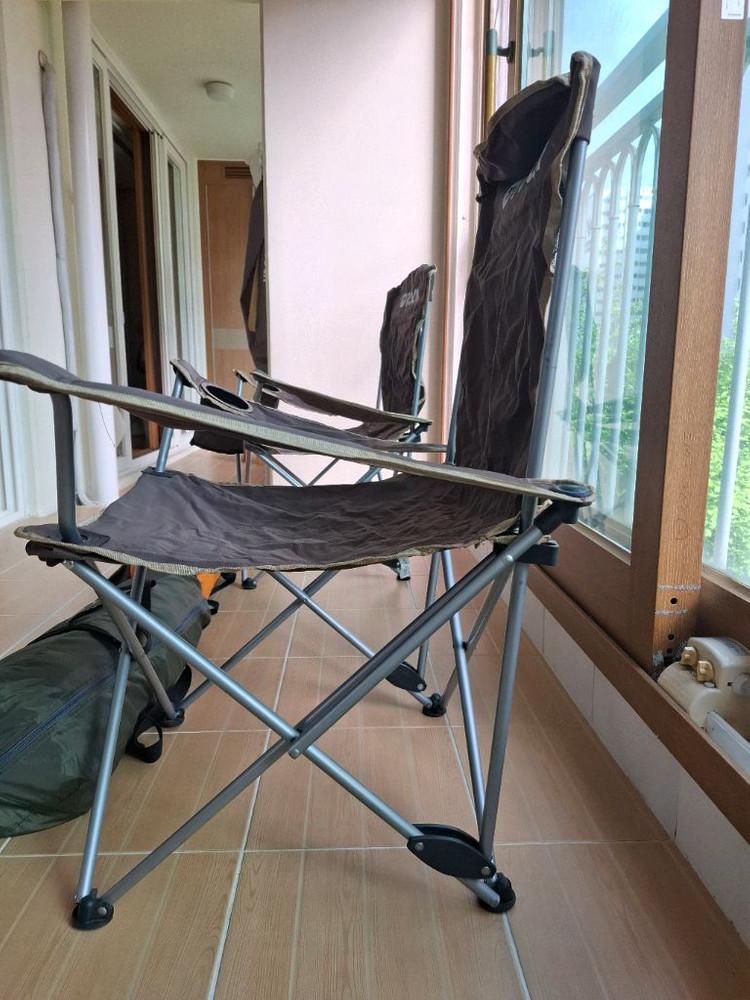 헥사 타프+그늘막텐트 4인용+투카 캠핑 의자 2개 이미지