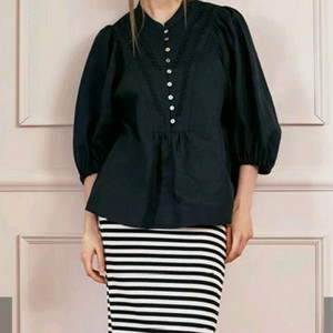 칼라거펠트 프렌치린넨100 블라우스(66) ㅡ새상품 이미지