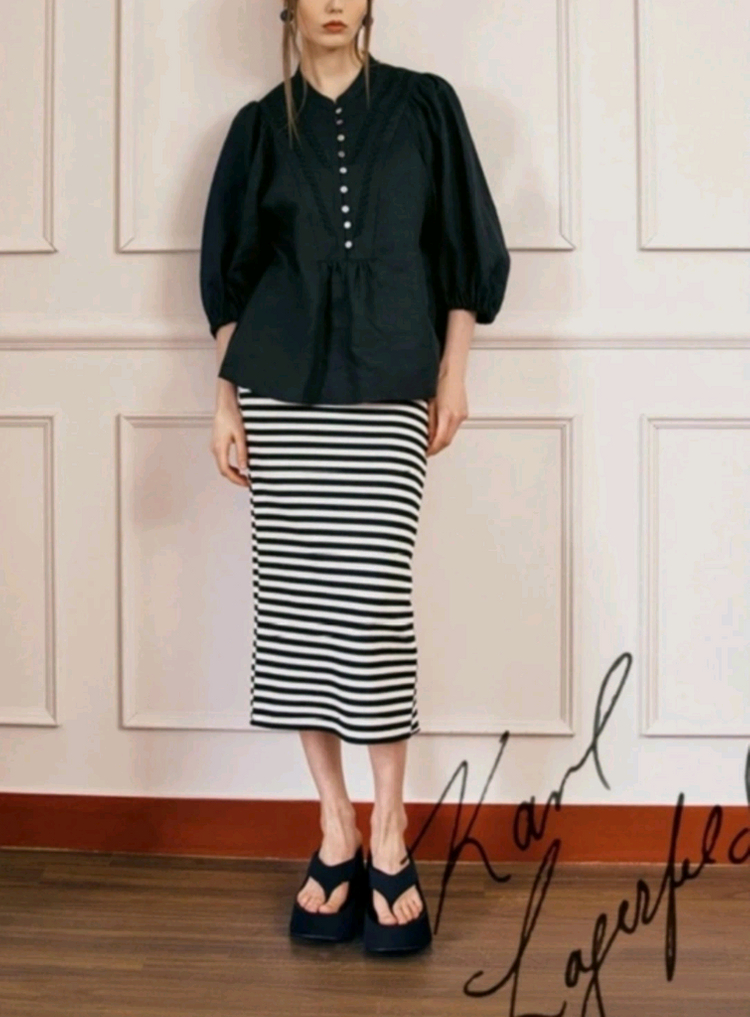 칼라거펠트 프렌치린넨100 블라우스(66) ㅡ새상품 이미지