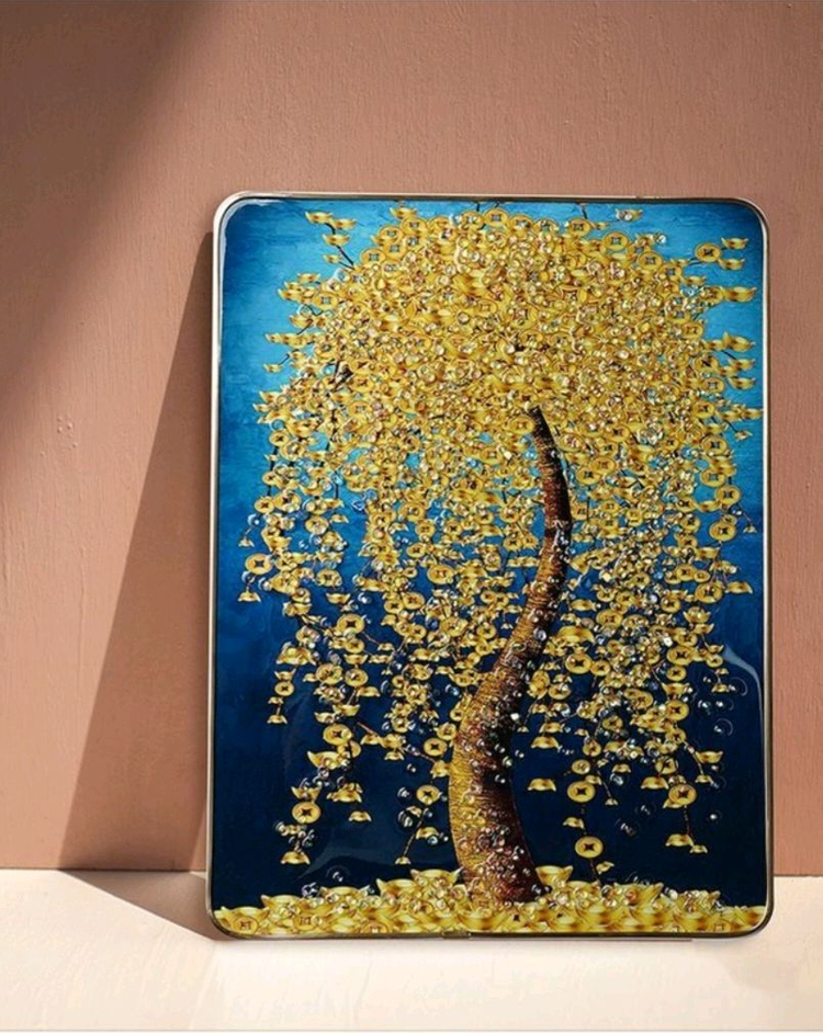 벽걸이 보석 액자 아크릴 큐빅 인테리어 장식아크릴 큐빅 액자 돈나무 액자해바라기 액자 2종세트 십자수액자 #새상품# 이미지