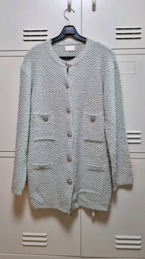 소미타 메탈 버튼 가디건 자켓 - 민트 이미지