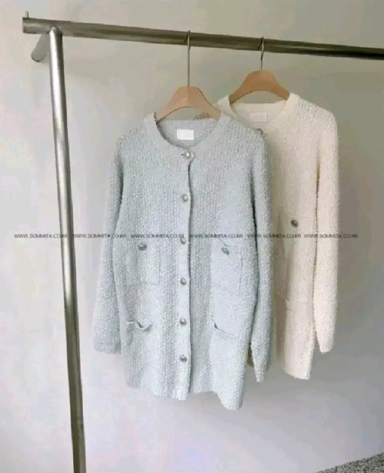 소미타 메탈 버튼 가디건 자켓 - 민트 이미지