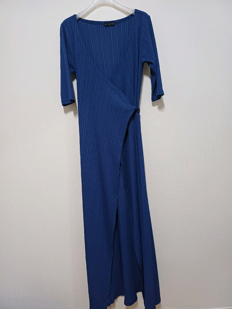 플리츠 롱롱 랩원피스 55-66 이미지