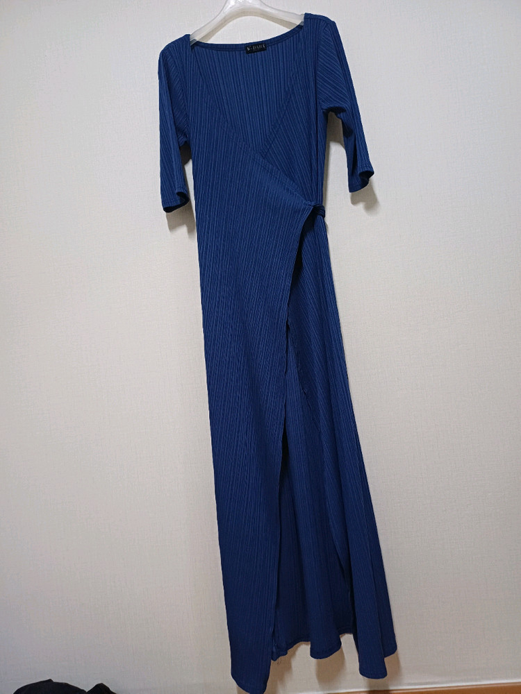 플리츠 롱롱 랩원피스 55-66 이미지