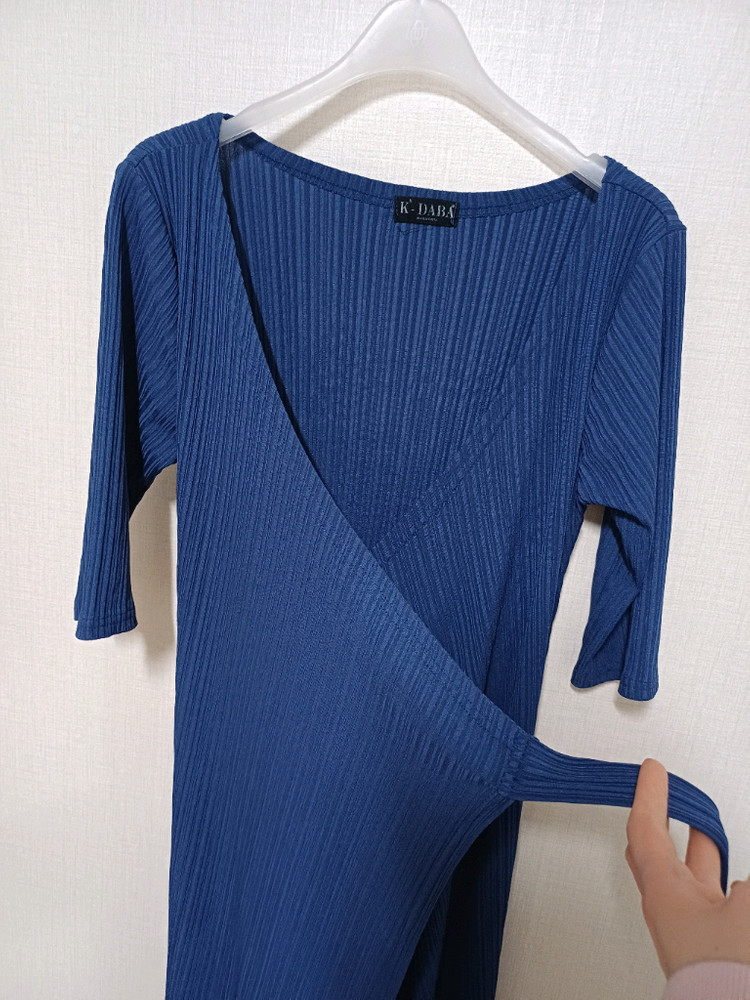 플리츠 롱롱 랩원피스 55-66 이미지