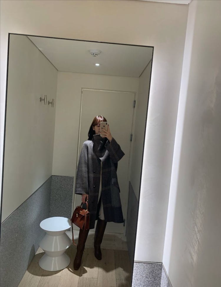 r2w check cashmere coat 레투 캐백 코트 캐시미어 100 이미지