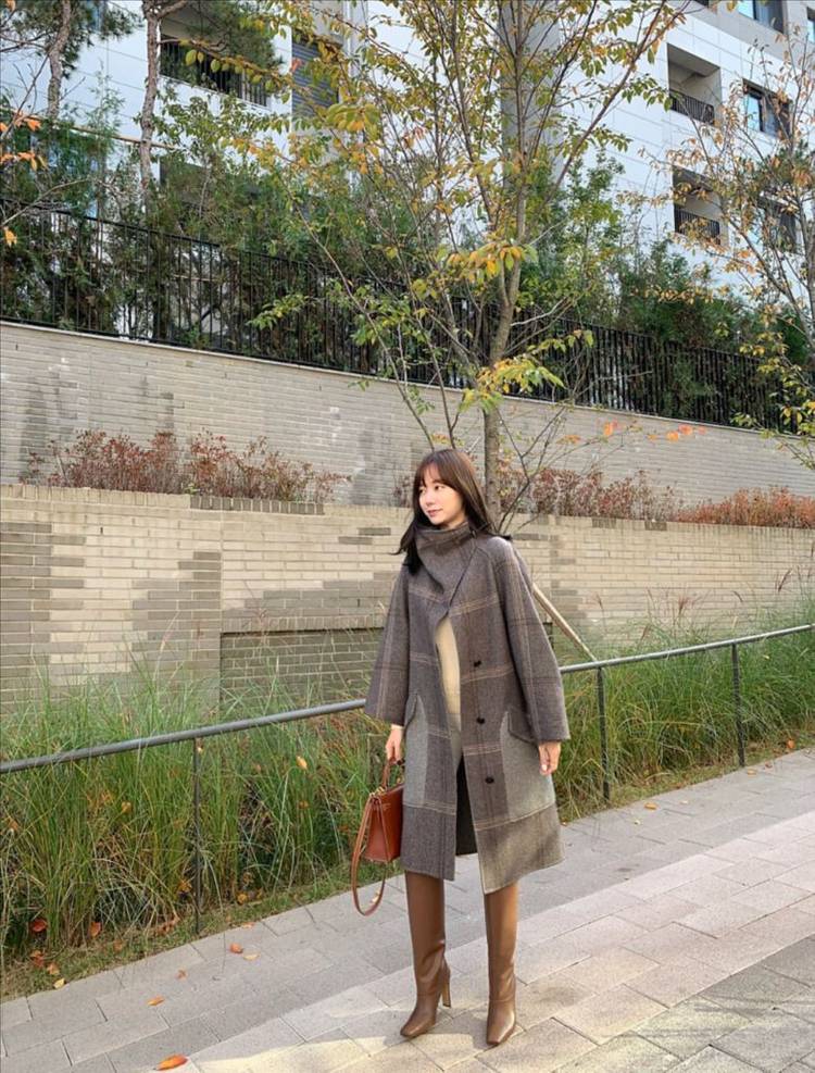 r2w check cashmere coat 레투 캐백 코트 캐시미어 100 이미지