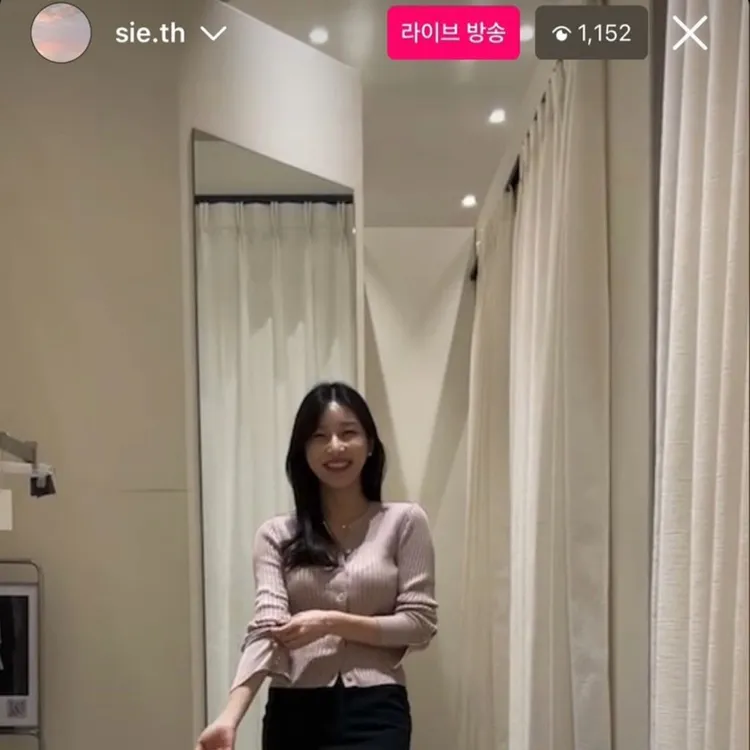 시에 sie 로하 리브드 라운드넥 가디건 핑크 골지 커프스 니트 인디핑크 이미지