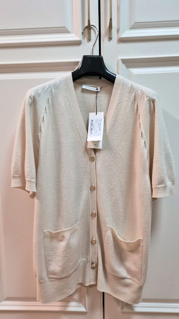 한섬 더캐시미어 울 블렌드 하프 슬리브 니트 가디건 이미지