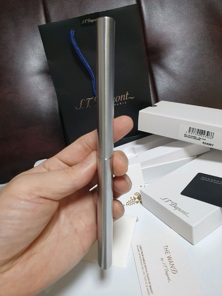 [새상품,풀세트] 듀퐁라이터 신형 터보 (테이블용,시가용) 브러쉬드 크롬 쌍불 터보 듀퐁 라이타 이미지