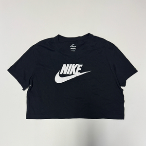 여성 나이키 Nike 빅 로고 크롭 반팔 티셔츠 L 블랙 이미지