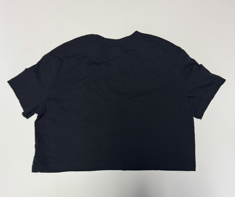 여성 나이키 Nike 빅 로고 크롭 반팔 티셔츠 L 블랙 이미지