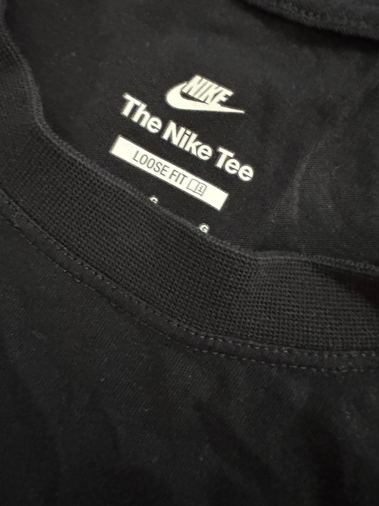 여성 나이키 Nike 빅 로고 크롭 반팔 티셔츠 L 블랙 이미지