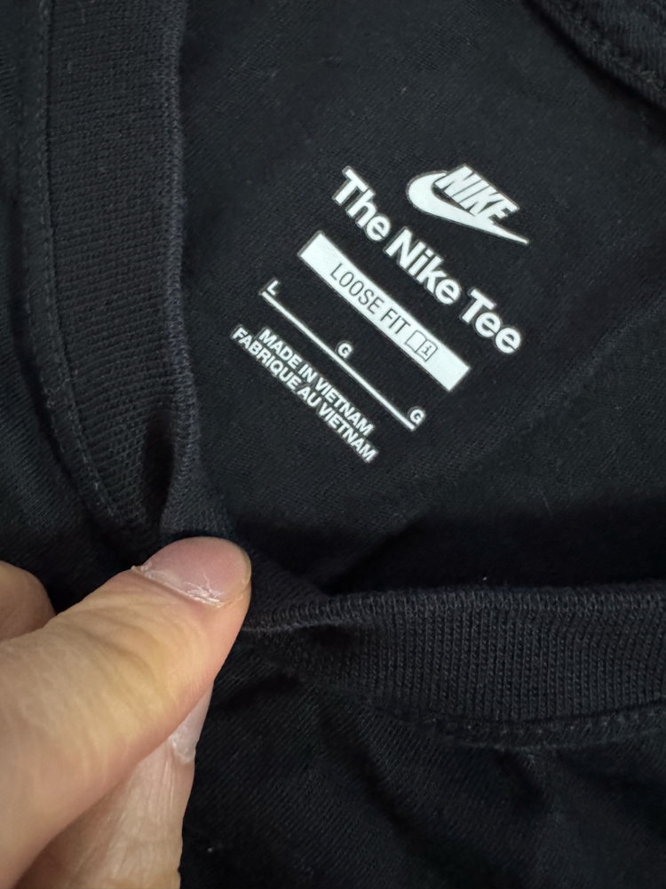 여성 나이키 Nike 빅 로고 크롭 반팔 티셔츠 L 블랙 이미지