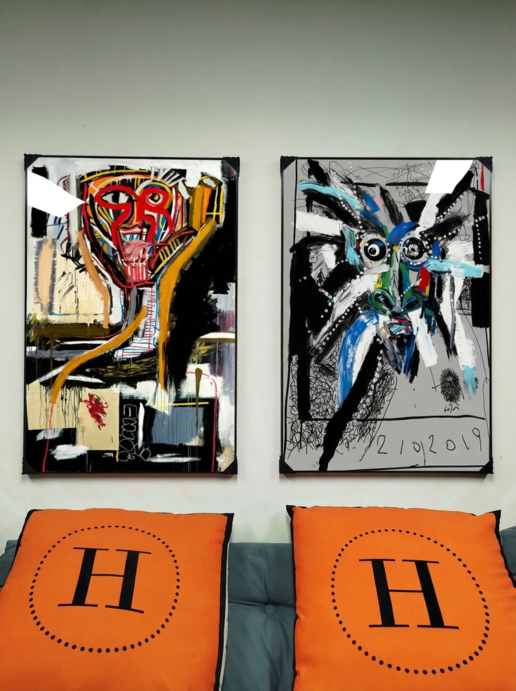 그림 액자 팝아트 인테리어소품 바스키아 스타일 인물그림 인물액자 대형 거실 사무실 감성 디자인 현대미술 작품 캔버스 이미지