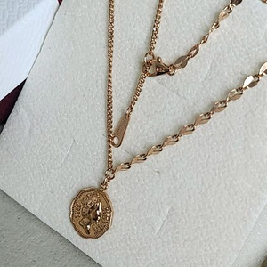 18k 반반체인 하프체인 코인 목걸이 이미지