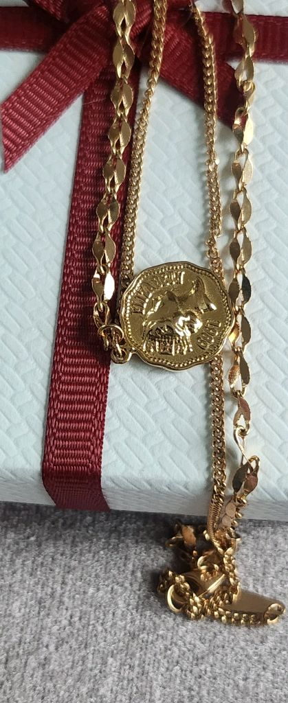 18k 반반체인 하프체인 코인 목걸이 이미지