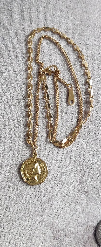 18k 반반체인 하프체인 코인 목걸이 이미지