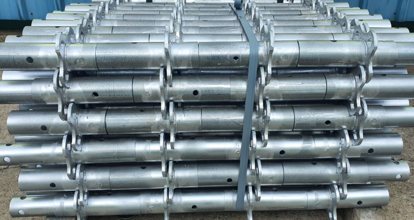 시스템동바리 (새제품) 수직재, 수평재, 대각재(가새재)트러스, 멍에재, 쟈키베이스, 커플링(소켓) 이미지