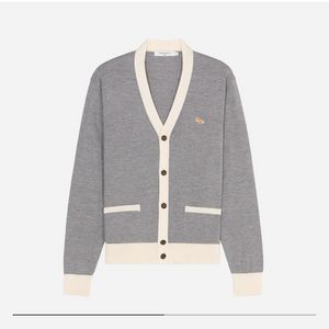 메종키츠네 배색 가디건 M 예리착용 이미지