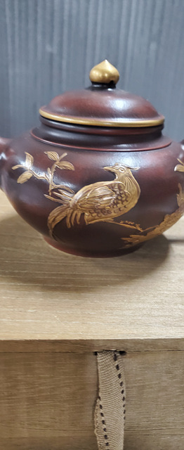 [명휘당] 고경주 자사 금채 부귀 공작문 호 자사호 다호 골동품 수집품 미술품 이미지